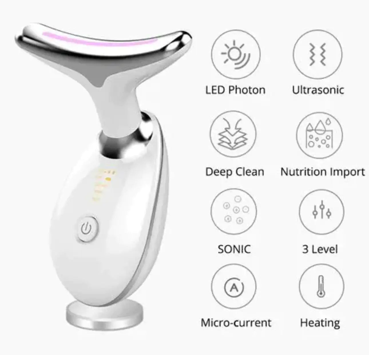 Wavy Chic Beauty Facial Massager, 7 Color  Wavy Acne Beauty Microcurrent Facial Device Skin Firming for Face Neck Beauty Device,